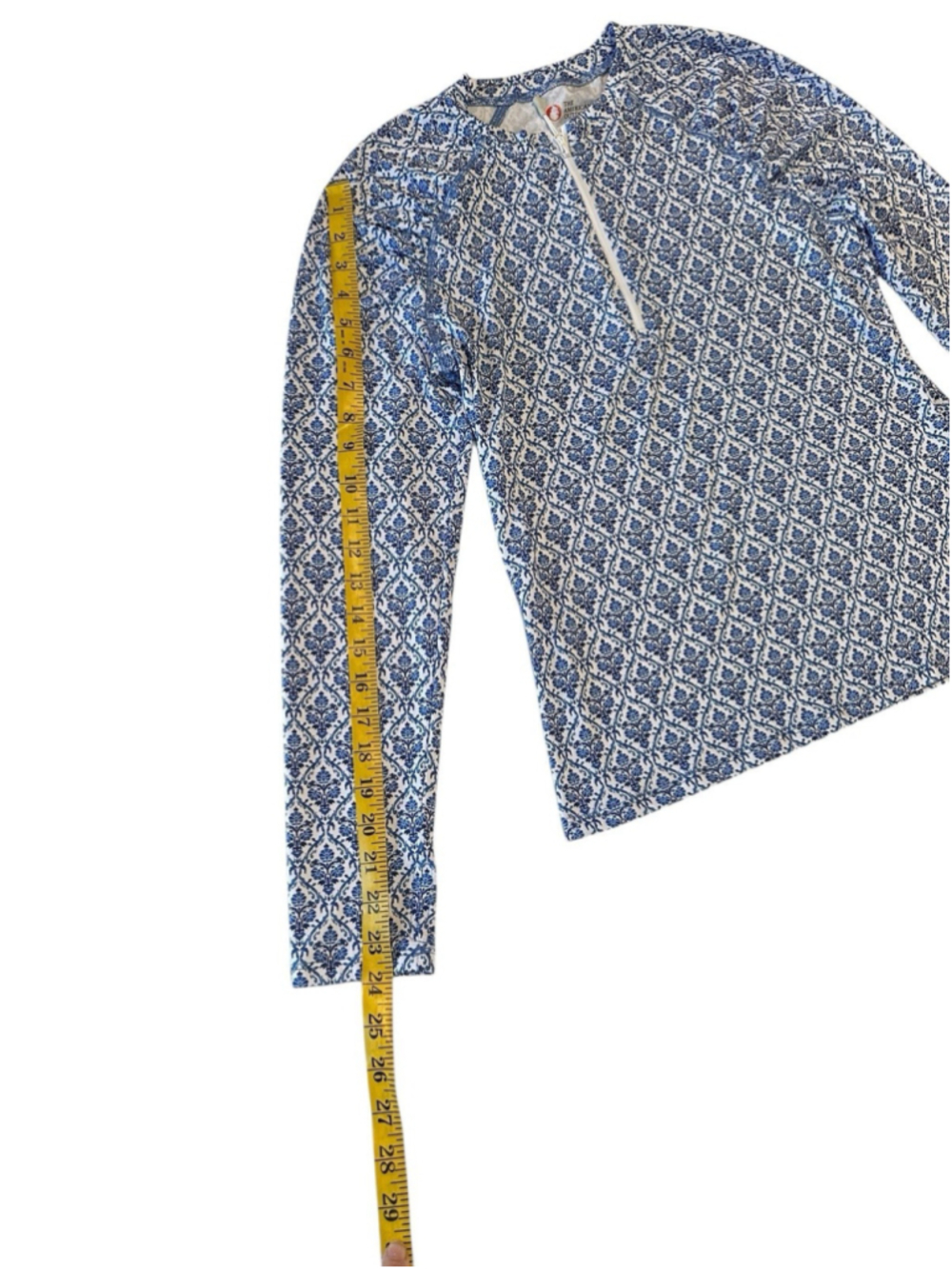 The American Outdoorman For Women Activewear Top 1/4 Zip Womens M Blue & White - Picture 10 of 11